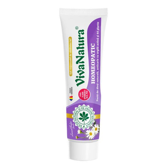 Homeopatic – pasta de dinti naturala 99,5% cu argila si 44 plante, fara fluor, 150 ml – Leonard Radutz formula – VivaNatura