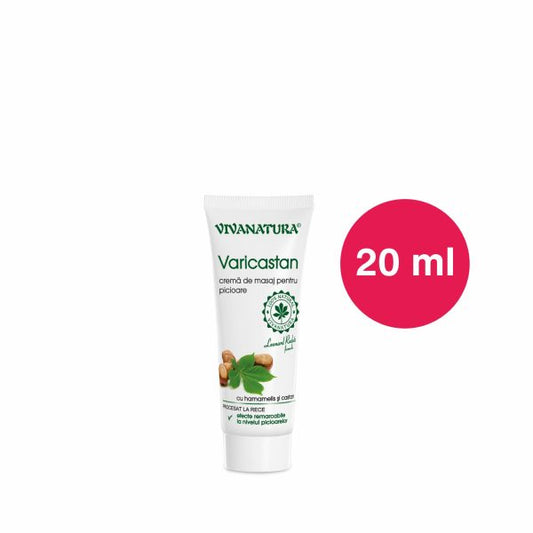 Varicastan Travel – cremă pentru masajul picioarelor cu hamamelis si castan 20 ml – Leonard Radutz Formula – VivaNatura