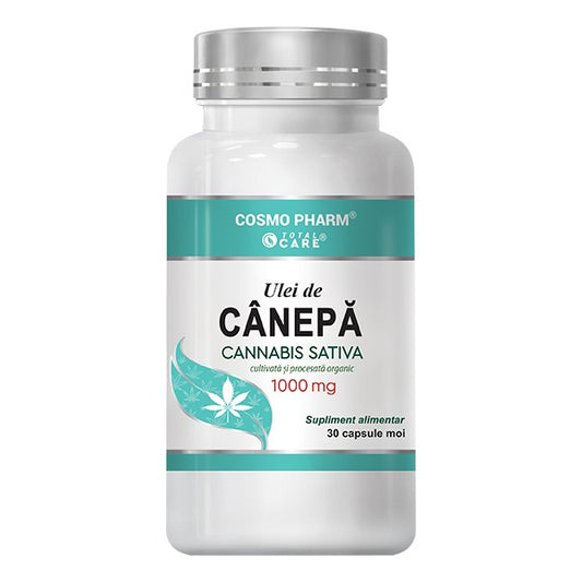 Ulei de Canepa Cannabis sativa 1000 mg, 30 / 90 capsule