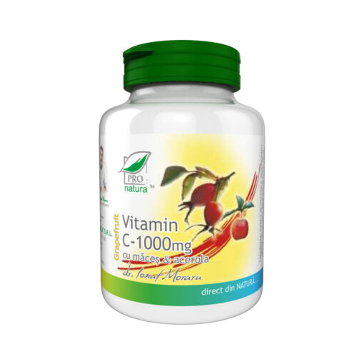 Vitamina C 1000mg cu Maces & Acerola – aroma Grapefruit 100cp