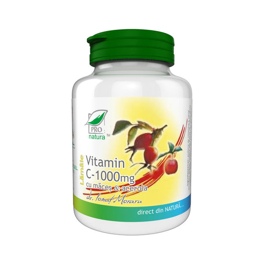 Vitamina C 1000mg cu Maces & Acerola – aroma Lamaie 100cp