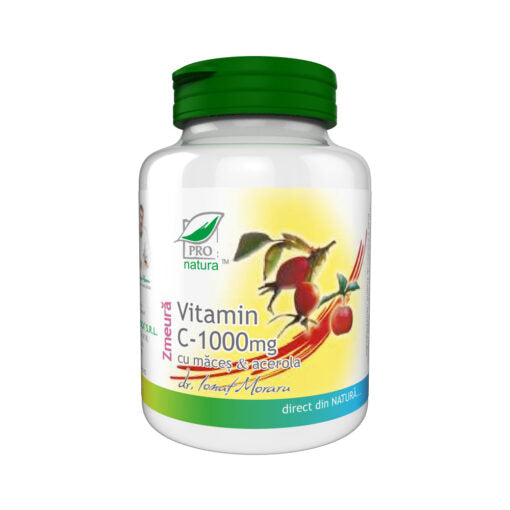 Vitamina C 1000mg cu Maces & Acerola – aroma Zmeura 100cp