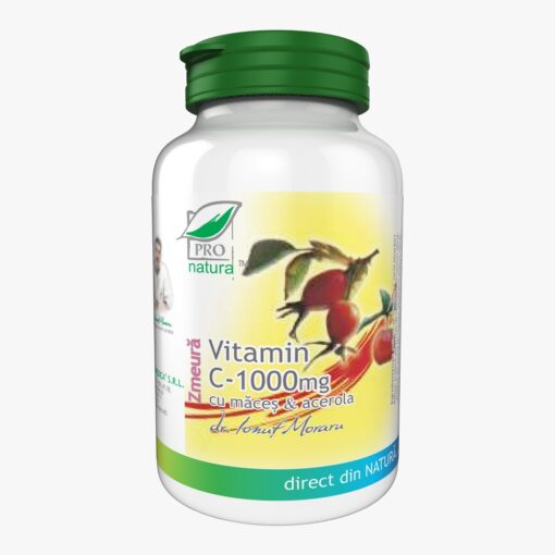 Vitamina C 1000mg cu Maces & Acerola – aroma Zmeura 60cp