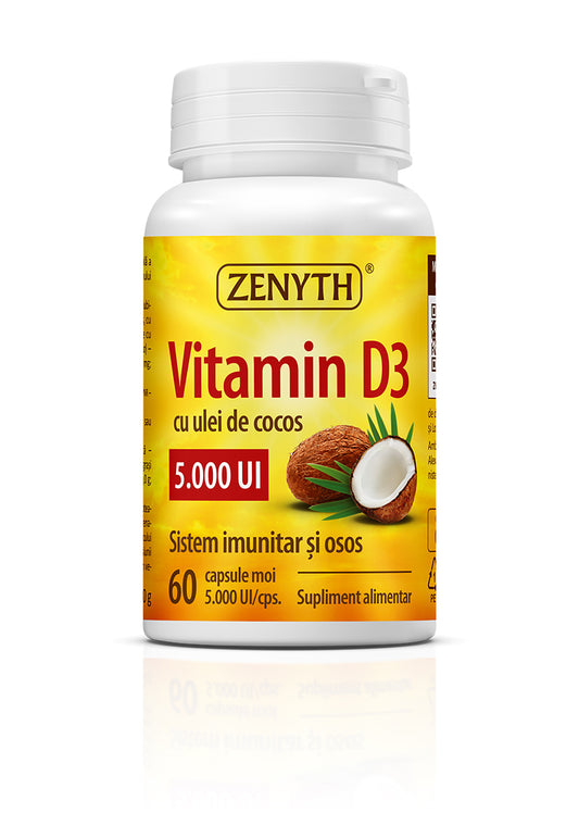 Vitamina D3 5000 UI, 60 capsule
