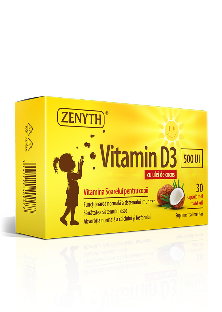 Vitamina D3 500 UI pentru copii, 30 capsule