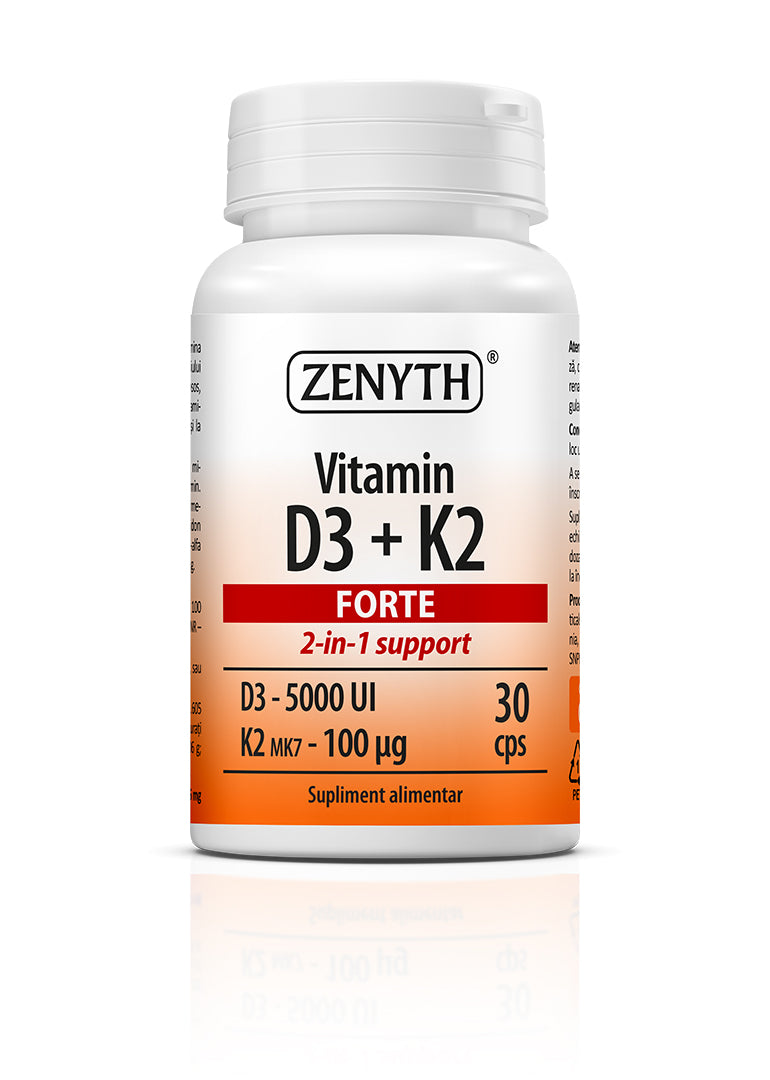 Vitamina D3 5000 UI + K2 Forte, 30 capsule