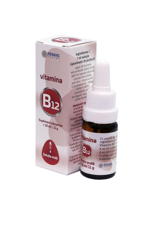 VITAMINA B12 – Ciancobalamina 1000 μg/ml, soluţie orală, picături, 10ml