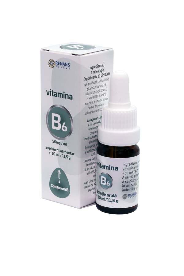 VITAMINA B6 (50mg/ml), Soluţie orală, picături, 10ml