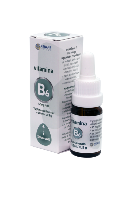 VITAMINA B6 (50mg/ml), Soluţie orală, picături, 10ml