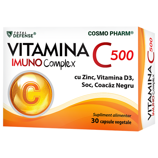Vitamina C 500 Imuno Complex cu Zinc, Soc, Coacaz Negru si Vitamina D3