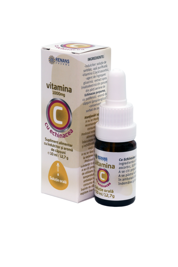 VITAMINA C 1000 mg cu ECHINACEA – soluție orală, 10ml