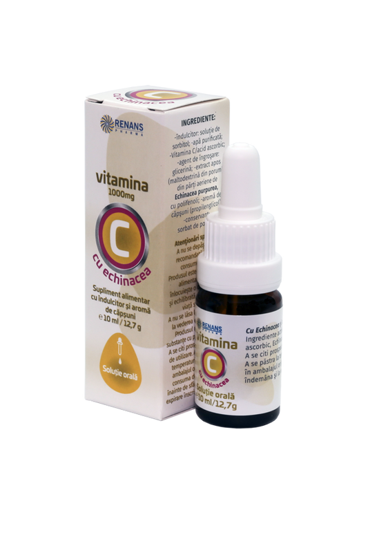 VITAMINA C 1000 mg cu ECHINACEA – soluție orală, 10ml