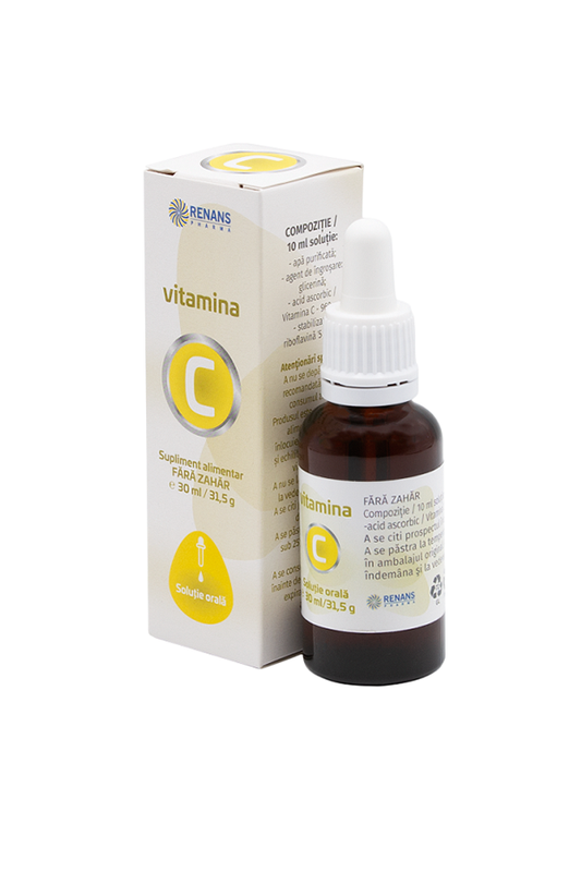VITAMINA C, fără zahăr, soluţie orală, picături, 30ml