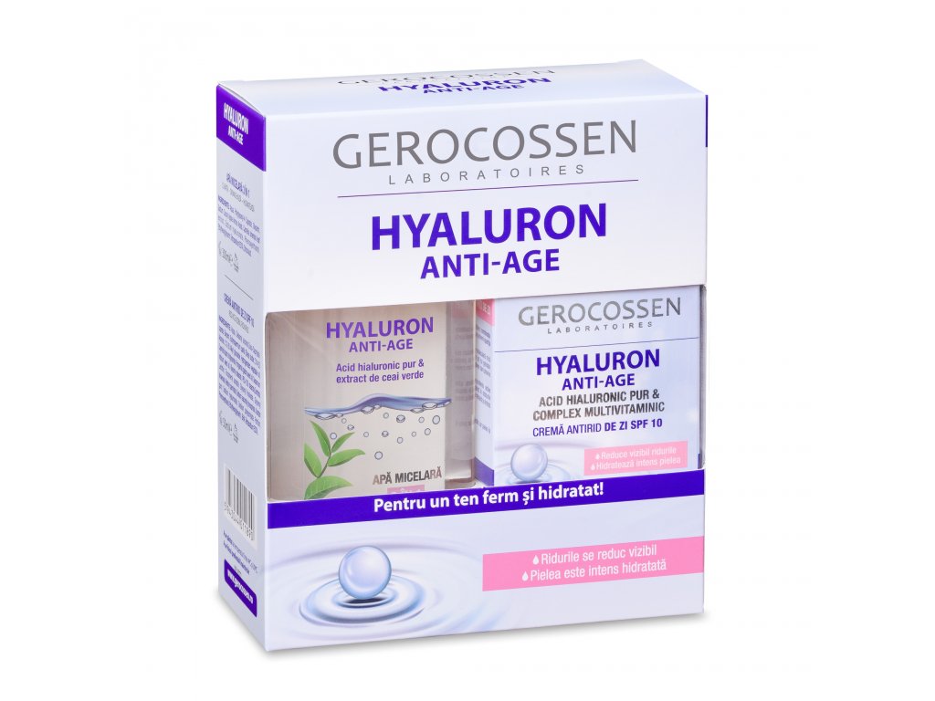 Caseta Cadou Hyaluron Anti Age - Crema antirid de zi + Apa micelara