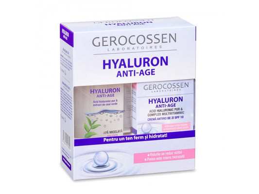 Caseta Cadou Hyaluron Anti Age - Crema antirid de zi + Apa micelara