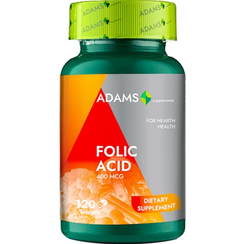 Acid Folic 400mcg, 120cps, Adams Supplements