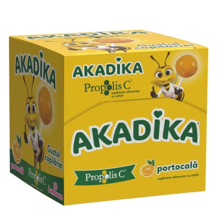 Acadele cu propolis C si portocala Akadika, 50 bomboane, Fitterman Pharma