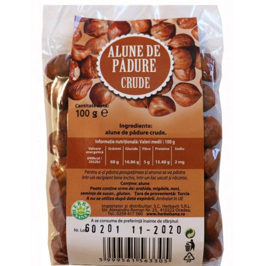 Alune de Padure Crude 100g, Herbal Sana