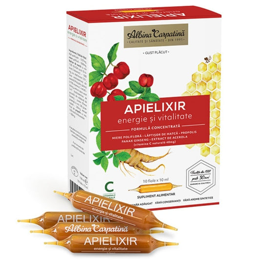 Apielixir energie și vitalitate 10 fiole x 10ml