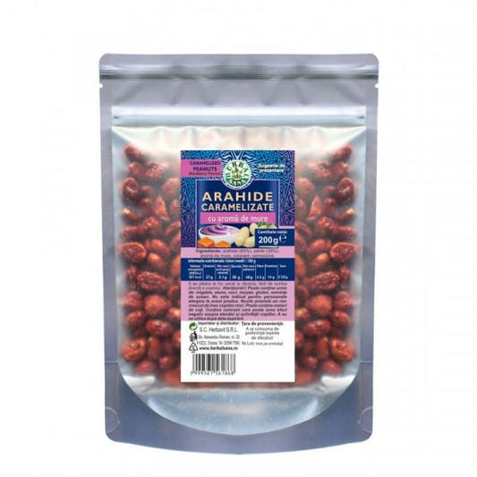 Arahide caramelizate cu aroma de mure - 200 g, Herbal Sana