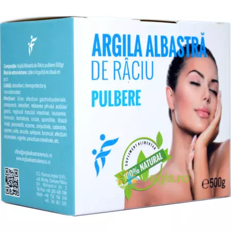 Pulbere de Argila Albastra de Raciu, 500 g