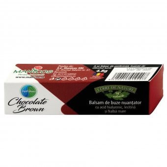 Balsam de buze nuantator Hyal'thaea Chocolate Brown cu acid hialuronic si Nalba mare 4.8 g, Manicos