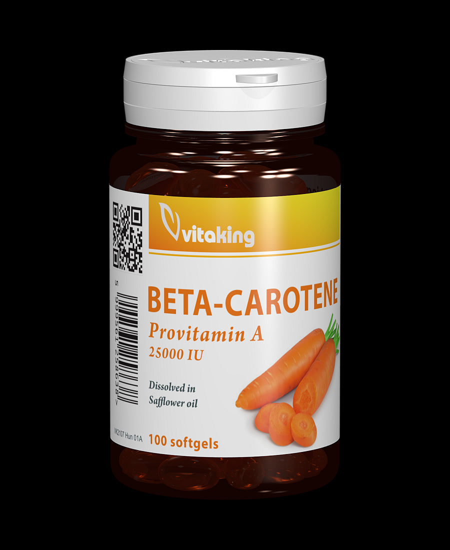 Beta-caroten natural 25000 UI - 100 capsule gelatinoase
