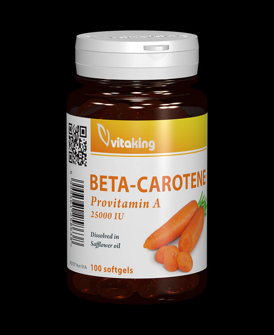 Beta-caroten natural 25000 UI - 100 capsule gelatinoase