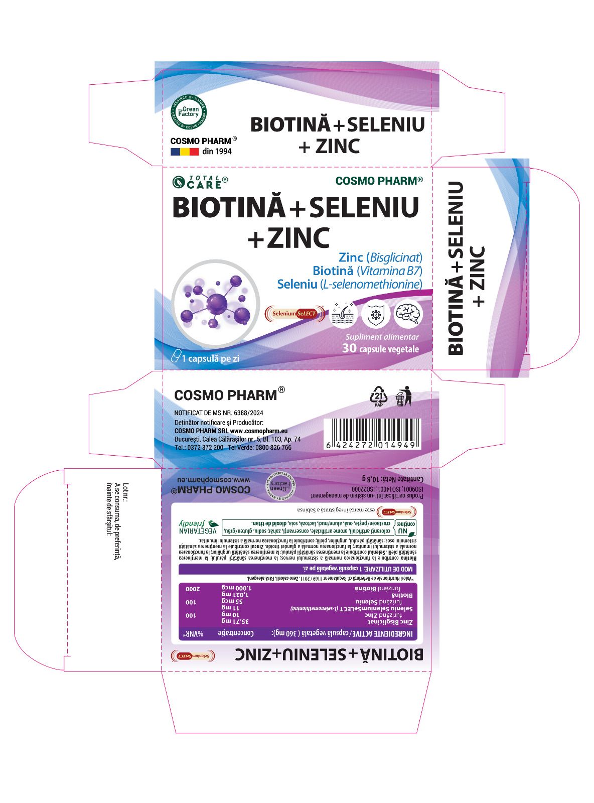 BIOTINA + SELENIU + ZINC
