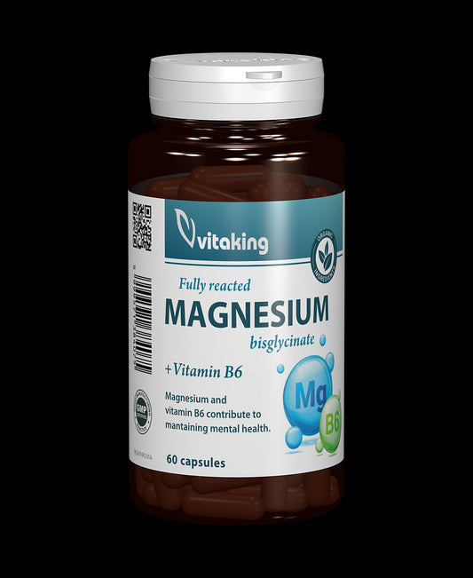 Bisglicinat de magneziu cu vitamina B6 - 60 capsule