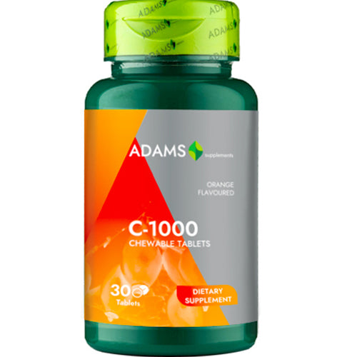 Vitamina C-1000, 30 tablete masticabile, Adams Supplements