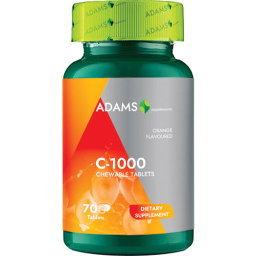 Vitamina C-1000, 70 tablete masticabile, Adams Supplements