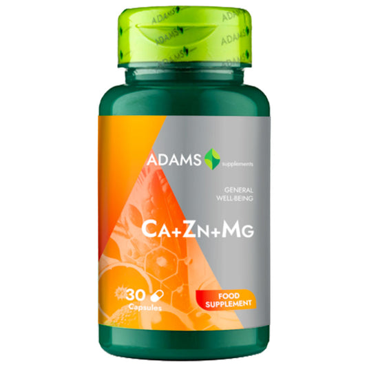 Ca+Zn+Mg, 30cps, Adams Supplements