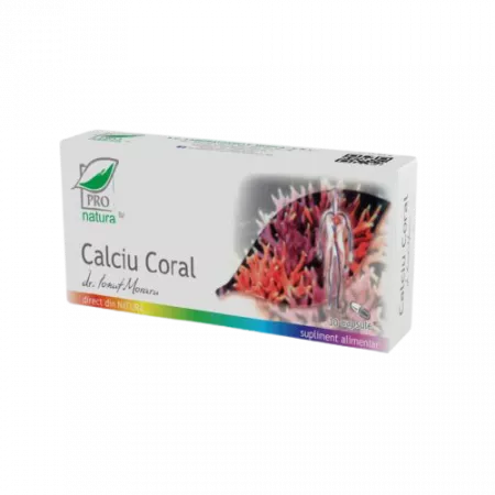Calciu Coral, 30 capsule, Pro Natura
