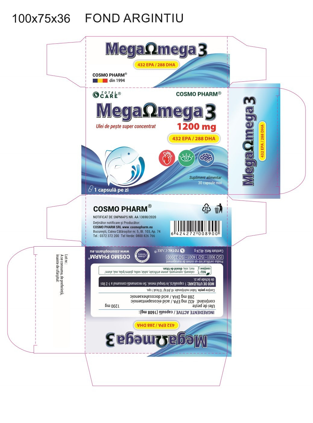 Mega Omega 3 Ulei De Peste Super Concentrat, Inima si Creier Sanatos
