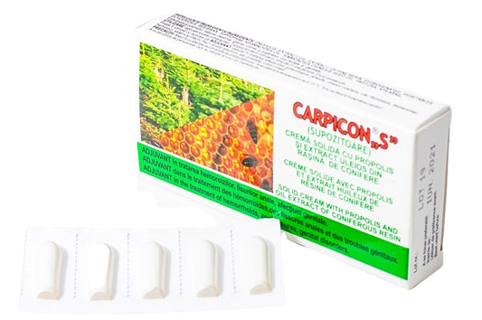 Carpicon "S" – Supozitoare pentru tratarea hemoroizilor, fisurilor anale, afectiuni genitale