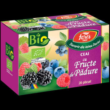 Ceai bio cu fructe de pădure, ceai la plic, RO-ECO-007
