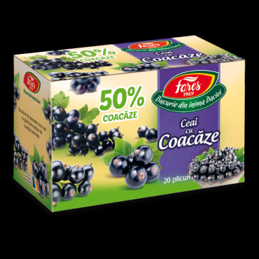 Ceai cu coacăze 50%, ceai la plic