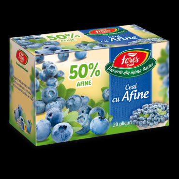 Ceai cu afine 50%, ceai la plic