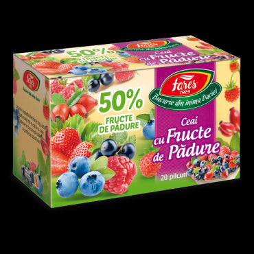 Ceai cu fructe de pădure 50%, ceai la plic