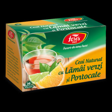 Ceai natural cu lămâi verzi și portocale, ceai la plic