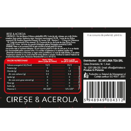 Ceai de cirese si acerola, 15 plicuri, Naturavit