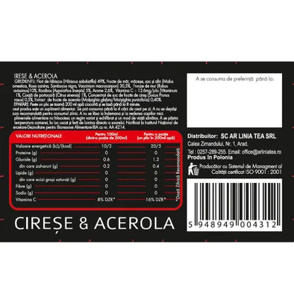 Ceai de cirese si acerola, 15 plicuri, Naturavit