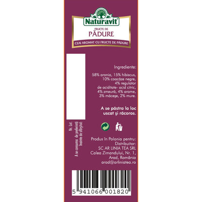Ceai de fructe de padure, 20 plicuri, Naturavit