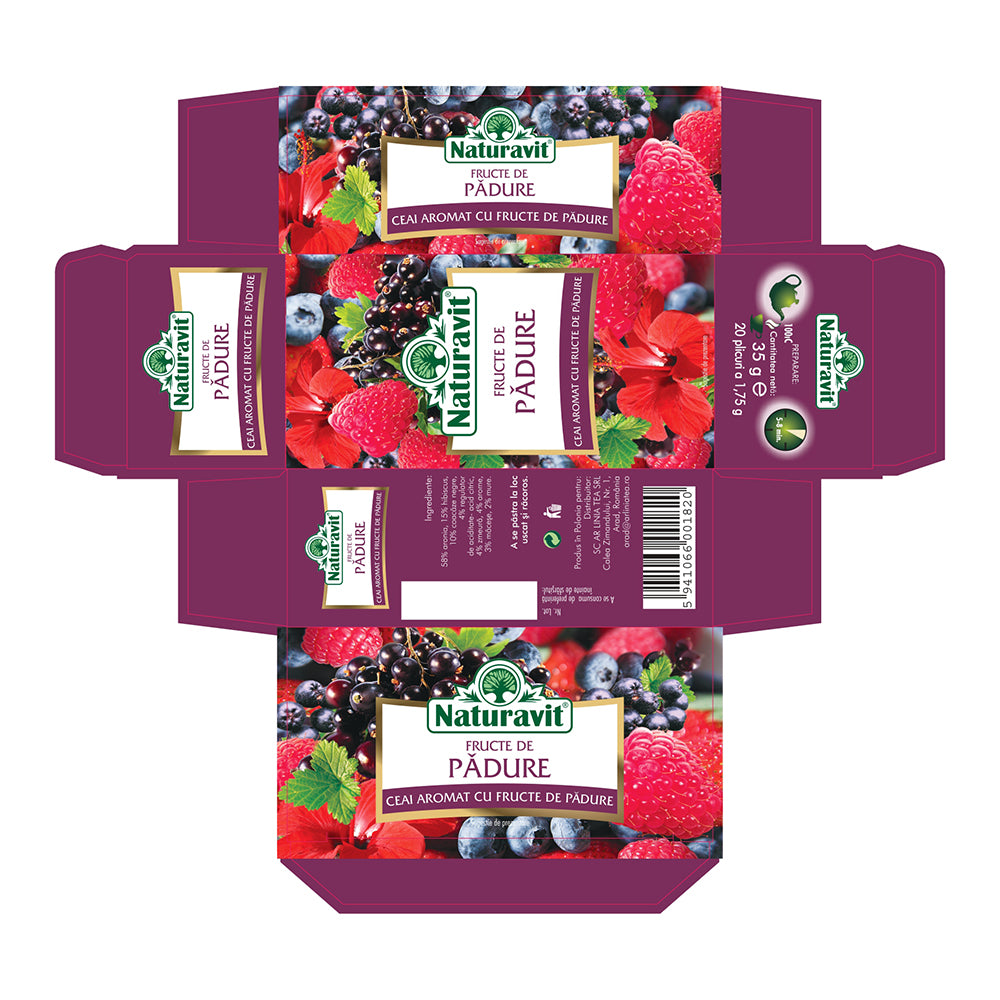 Ceai de fructe de padure, 20 plicuri, Naturavit