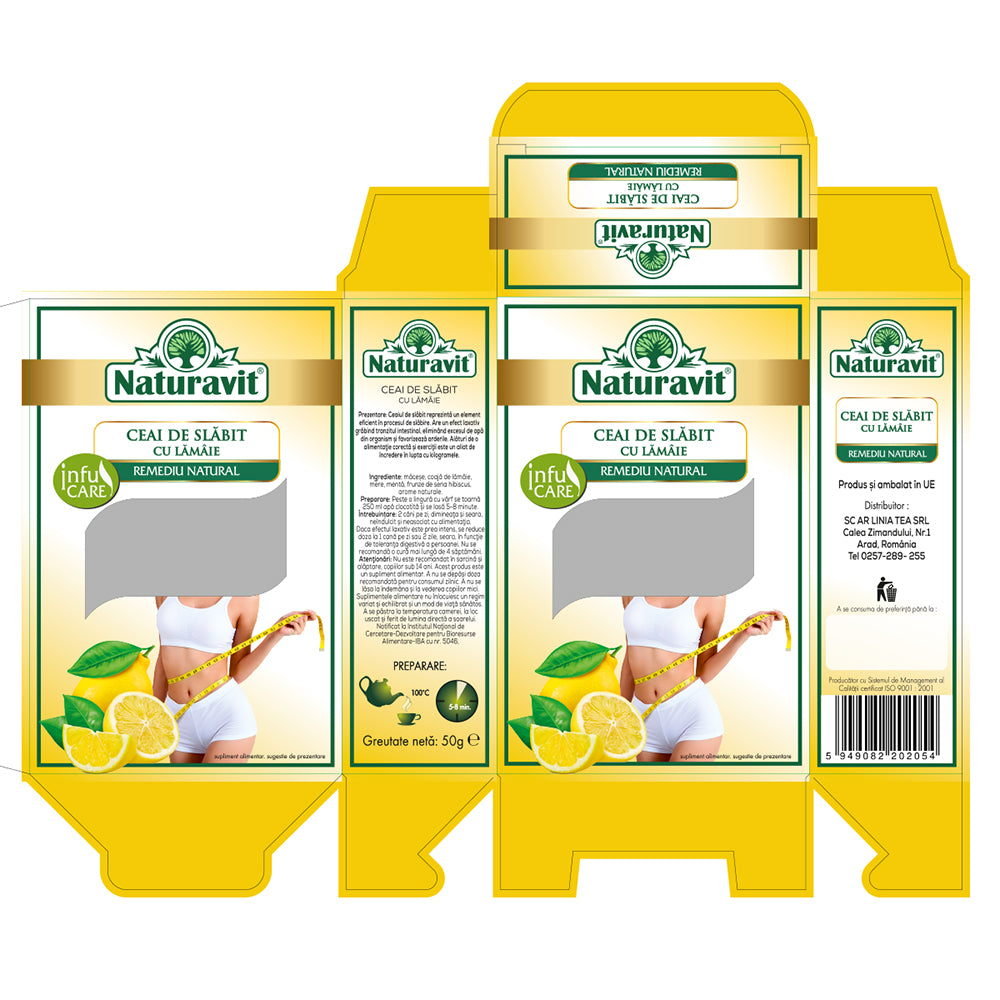 Ceai de slabit cu lamaie, 50 g, Naturavit