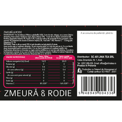 Ceai de zmeura & rodie, 15 plicuri, Naturavit