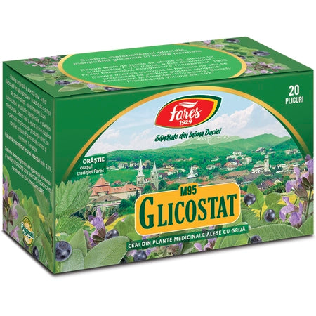 Ceai Glicostat, M95, 20 plicuri, Fares