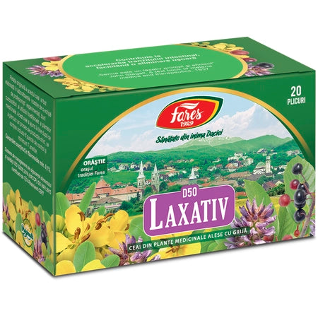 Ceai Laxativ, D50, 20 plicuri, Fares