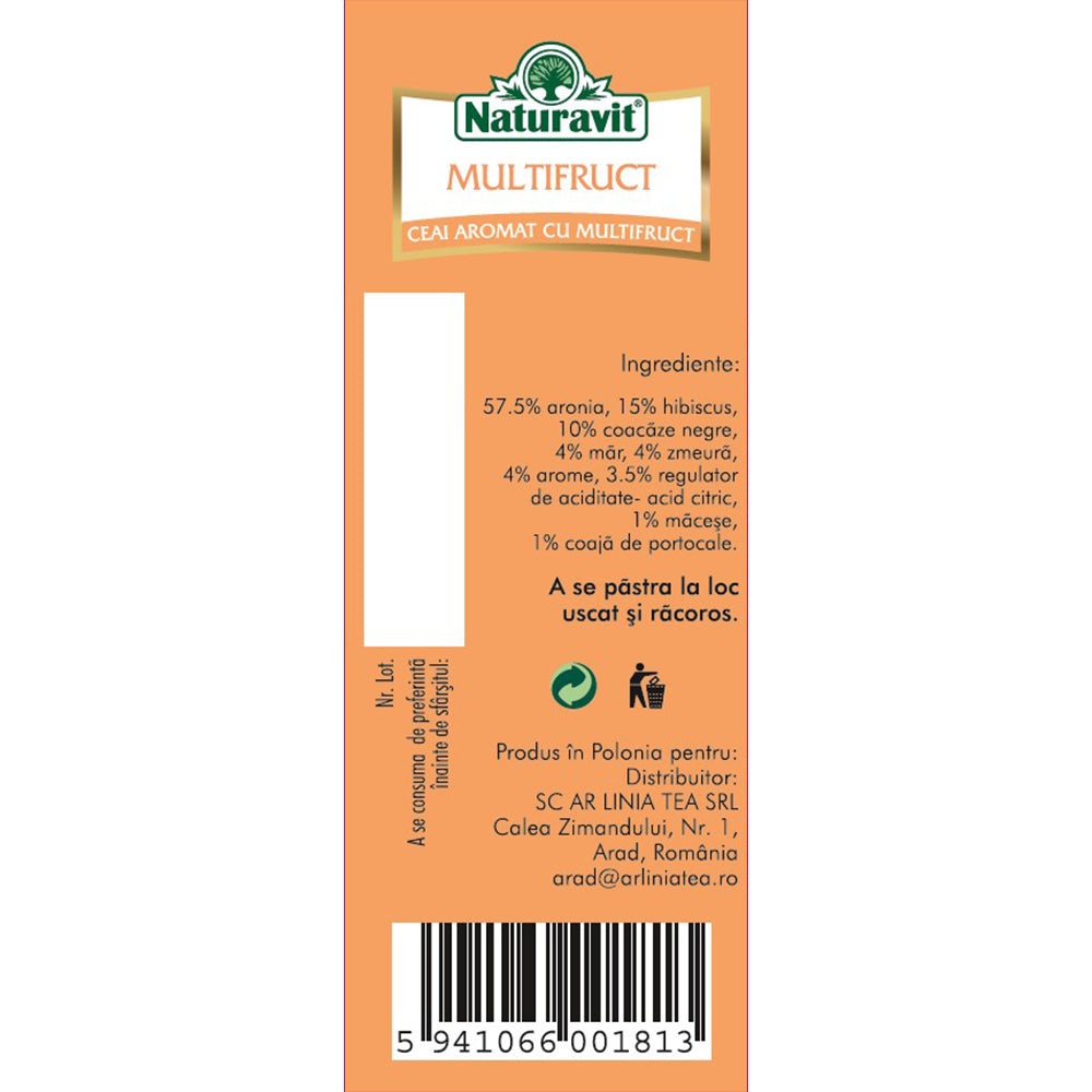 Ceai multifruct, 20 plicuri, Naturavit
